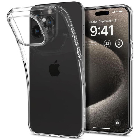 Husa pentru iPhone 15 Pro Max - Spigen Liquid Crystal - Clear
