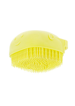 Perie din silicon cu rezervor special de sampon pentru spalare caini sau pisici, Galben