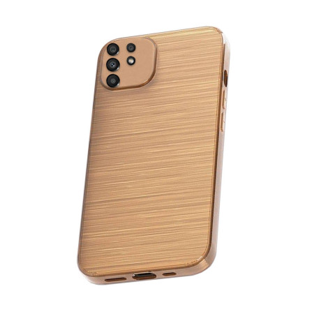 Husa compatibila cu Samsung Galaxy A33 5G, Finisaj Metalic Lucios, Protectie pe Camera, Auriu