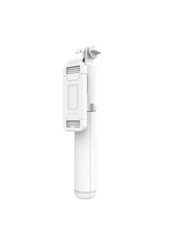Selfie Stick 3 in 1 HTPMAG, Trepied, Suport pentru telefon, reglabil, telecomanda detasabila, conectare Bluetooth, cu incarcare usb, White