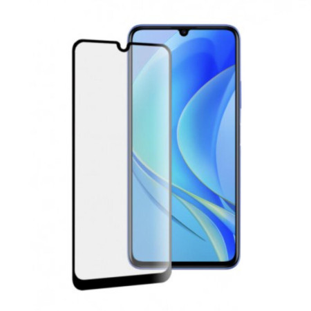 Folie sticla securizata compatibila cu Huawei Nova Y70, Case Friendly, Lipire Completa, 9H, BRO, Negru