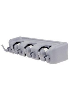 Suport pentru 7 unelte de Gradina, 3 manere Automate si 4 Umerase, 26 x 8 cm, Gri
