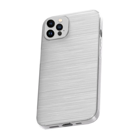 Husa compatibila cu Apple Iphone 13 Pro, Finisaj Metalic Lucios, Protectie pe Camera, Silver