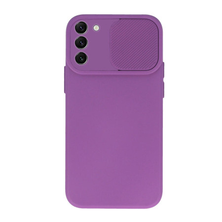 Husa protectie spate si camera foto compatibila cu Samsung Galaxy S22, Privacy CamShield, Microfibra, Mov