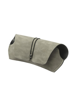 Husa protectie Ochelari de Soare, Compact din Piele Ecologica, Gri
