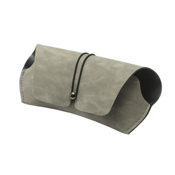 Husa protectie Ochelari de Soare, Compact din Piele Ecologica, Gri