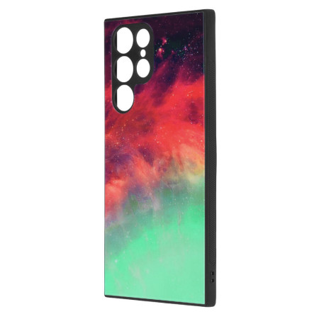 Husa Glaze Glass Care compatibila cu Samsung Galaxy S22 Ultra, Slim Glow, HTPMAG, Fiery Ocean