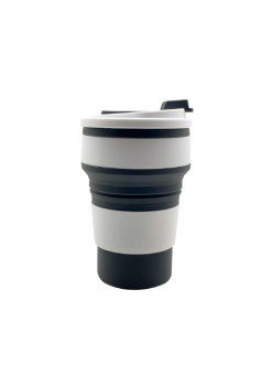 Cana portabila de Coffee, Pliabila, Ecologica si Rezistenta, Dimensiune Ajustabila, 350 ml, Black