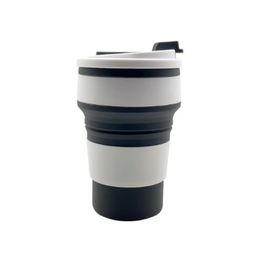 Cana portabila de Coffee, Pliabila, Ecologica si Rezistenta, Dimensiune Ajustabila, 350 ml, Black