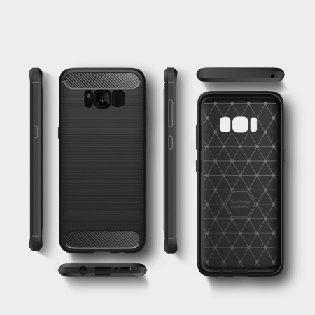 Carcasa de protectie Carbon Fiber husa din silicon TPU pentru Samsung Galaxy S8