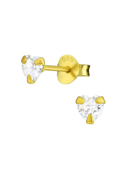 Cercei Inima 4mm din Argint 925 clasic gold