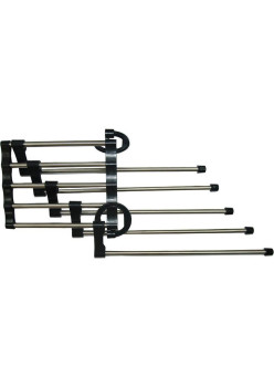 Umeras pentru 5 perechi Pantaloni Pliabil, Tije de Otel, 15 x 48cm, Argintiu