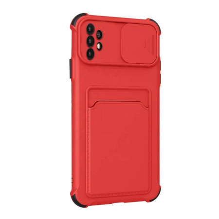 Husa AntySpy Lens compatibila cu Samsung Galaxy A52s 5G / A52 5G / A52 4G, Card SLOT365, Antisoc Armor, HTPMAG, Rosu