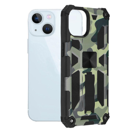 Husa Blazor compatibil cu Apple iPhone 13, Grip, Magnet Auto, Suport telefon, HTP , Camo Lime