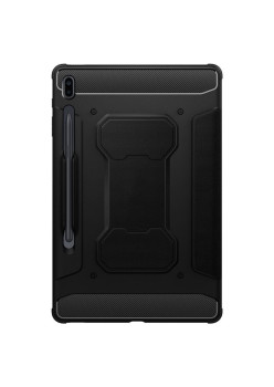 Husa Carbon Fiber compatibila cu Samsung Galaxy Tab S7 FE / S7 Lite 12.4 inch T730/T736, Flexibila, Armor HTPMAG, Black