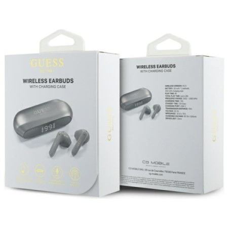 Casti Wireless Guess True Stereo, Bluetooth - Earbuds Elongated - Grey
