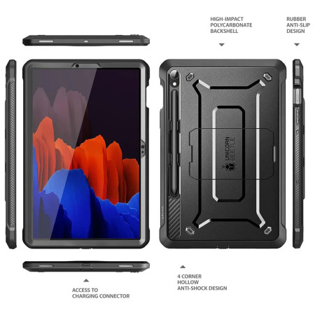 Husa pentru Samsung Galaxy Tab S9 FE Supcase Unicorn Beetle Pro, Black