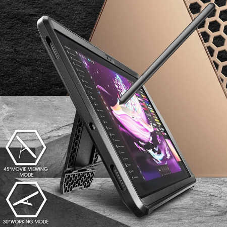 Husa pentru Samsung Galaxy Tab S9 FE Supcase Unicorn Beetle Pro, Black