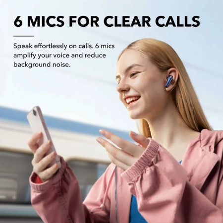 Casti Fara Fir Bluetooth 5.3, IPX4, Anker SoundCore Liberty 4 NC, Blue