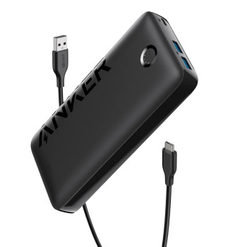 Acumulator Extern 2x USB, Tip-C, 20000mAh, 22.5W,  Anker PowerCore, Black
