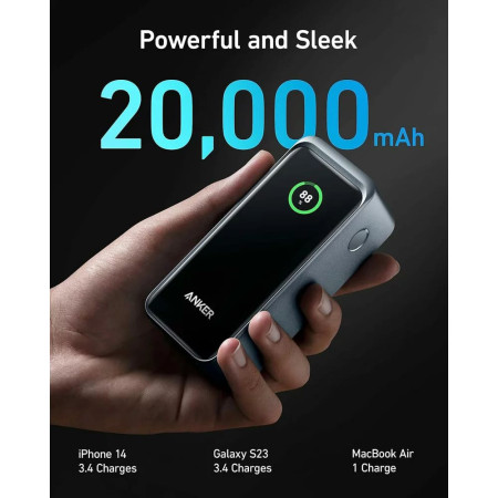 Baterie Externa 2x USB-C, USB, 20000mAh, 200W, Anker Prime, Black