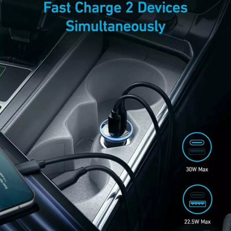 Incarcator Auto USB, Type-C, 52.5W, Anker 323, Black
