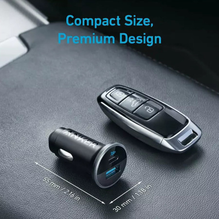 Incarcator Auto USB, Type-C, 52.5W, Anker 323, Black