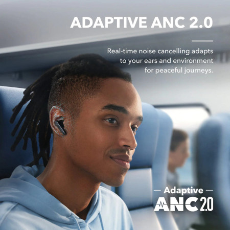 Casti Wireless Anker Earbuds SoundCore Liberty 4 NC, Bluetooth 5.3, Waterproof IPX4, Noise Cancelling, White