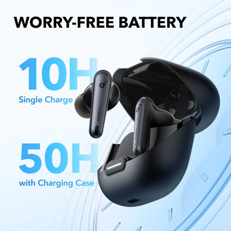 Casti Wireless Anker Earbuds SoundCore Liberty 4 NC, Bluetooth 5.3, Waterproof IPX4, Noise Cancelling, White