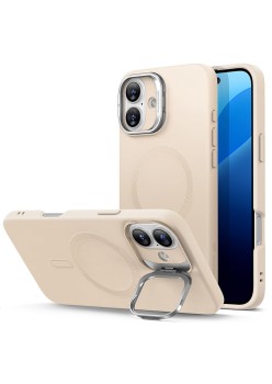 Husa pentru iPhone 16 Plus - ESR Cloud Soft HaloLock Kickstand - Light Tan