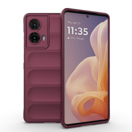 Husa Antisoc pentru Motorola Moto G85, Margini Anti Alunecare, Magic Shield, Bordeaux