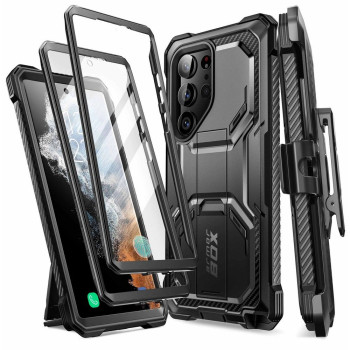 Husa pentru Samsung Galaxy A15 4G / A15 5G si Folie - I-Blason Armorbox, Black