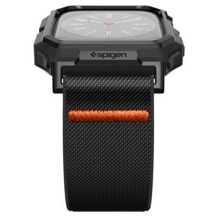 Husa pentru Apple Watch 4 / 5 / 6 / SE / SE 2 / 7 / 8 / 9, 44 / 45mm si Curea, Spigen Lite Fit Pro, Matte Black