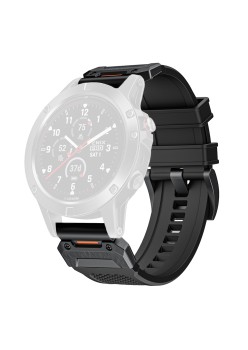 Curea pentru Garmin Fenix 3/3 HR/5X/5X Plus/6X/6X Pro/7X/7X Pro Solar - Techsuit Watchband QuickFit 26mm (W068) - Black