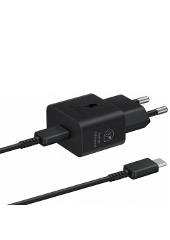 Incarcator Samsung Original T2510, EP-T2510XBEGEU, Type-C 25W, Incarcare Rapida cu Cablu USB-C, Negru