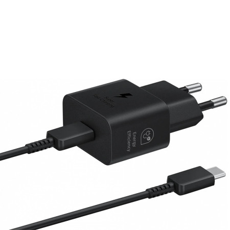 Incarcator Samsung Original T2510, EP-T2510XBEGEU, Type-C 25W, Incarcare Rapida cu Cablu USB-C, Negru