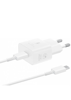 Incarcator Samsung Original T2510, EP-T2510XBEGEU, Type-C 25W, Incarcare Rapida cu Cablu USB-C, Alb