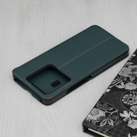 Husa Tip Carte pentru Xiaomi 14T - Stand View - Piele Eco, Dark Green