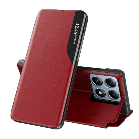 Husa Tip Carte pentru Xiaomi 14T Pro - Stand View - Piele Eco, Red