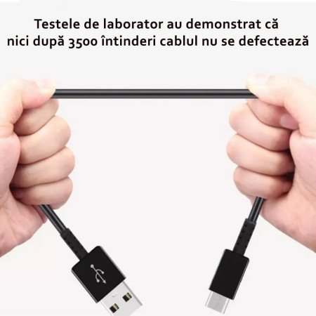 Cablu date Samsung EP-DG970BBE, USB la Tip-C, 2.1A, 1m, Negru