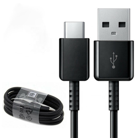 Cablu date Samsung EP-DG970BBE, USB la Tip-C, 2.1A, 1m, Negru