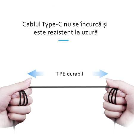 Cablu date Samsung EP-DG970BBE, USB la Tip-C, 2.1A, 1m, Negru