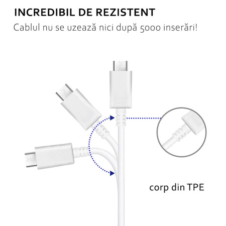 Cablu date Samsung EP-DG970BBE, USB la Tip-C, 2.1A, 1m, Negru