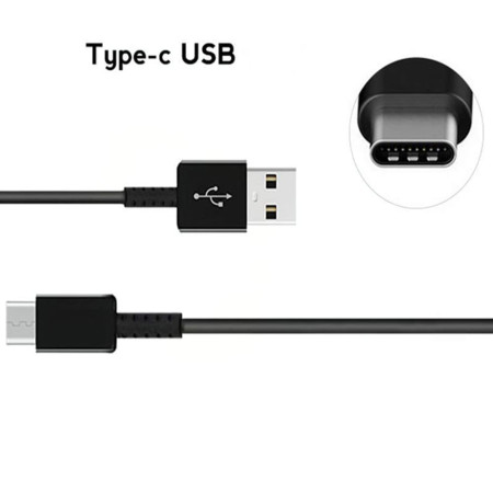 Cablu date Samsung EP-DG970BBE, USB la Tip-C, 2.1A, 1m, Negru