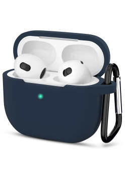 Husa de protectie compatibila Apple AirPods 3, Smooth Ultrathin Material, Navy Blue