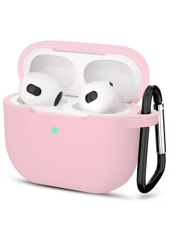 Husa de protectie compatibila Apple AirPods 3, Smooth Ultrathin Material, Pink