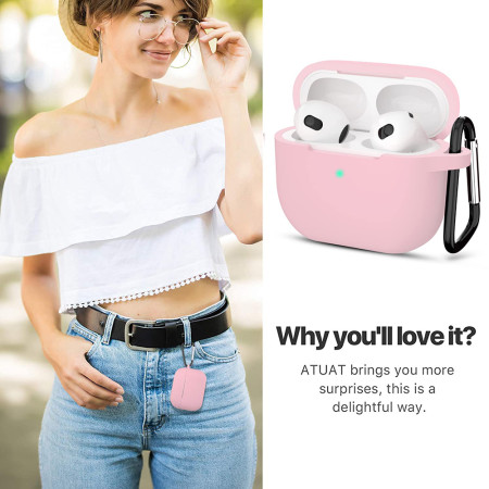 Husa de protectie compatibila Apple AirPods 3, Smooth Ultrathin Material, Pink