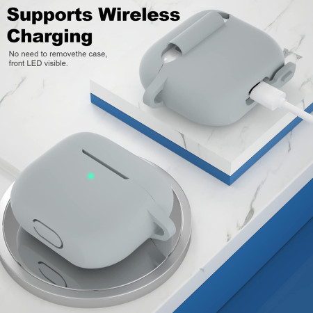 Husa de protectie compatibila Apple AirPods 3, Smooth Ultrathin Material, Grey