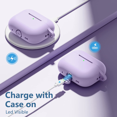 Husa de protectie compatibila Apple AirPods Pro 1 / 2, Smooth Material, Purple