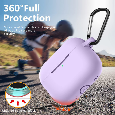 Husa de protectie compatibila Apple AirPods Pro 1 / 2, Smooth Material, Purple